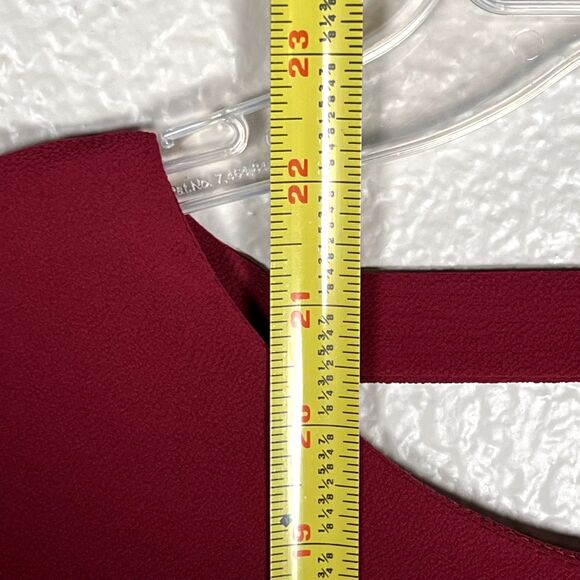 Valette Sz S Burgundy 3/4 Dolman Sleeve Blouse Open Back 3 Straps - Picture 9 of 10